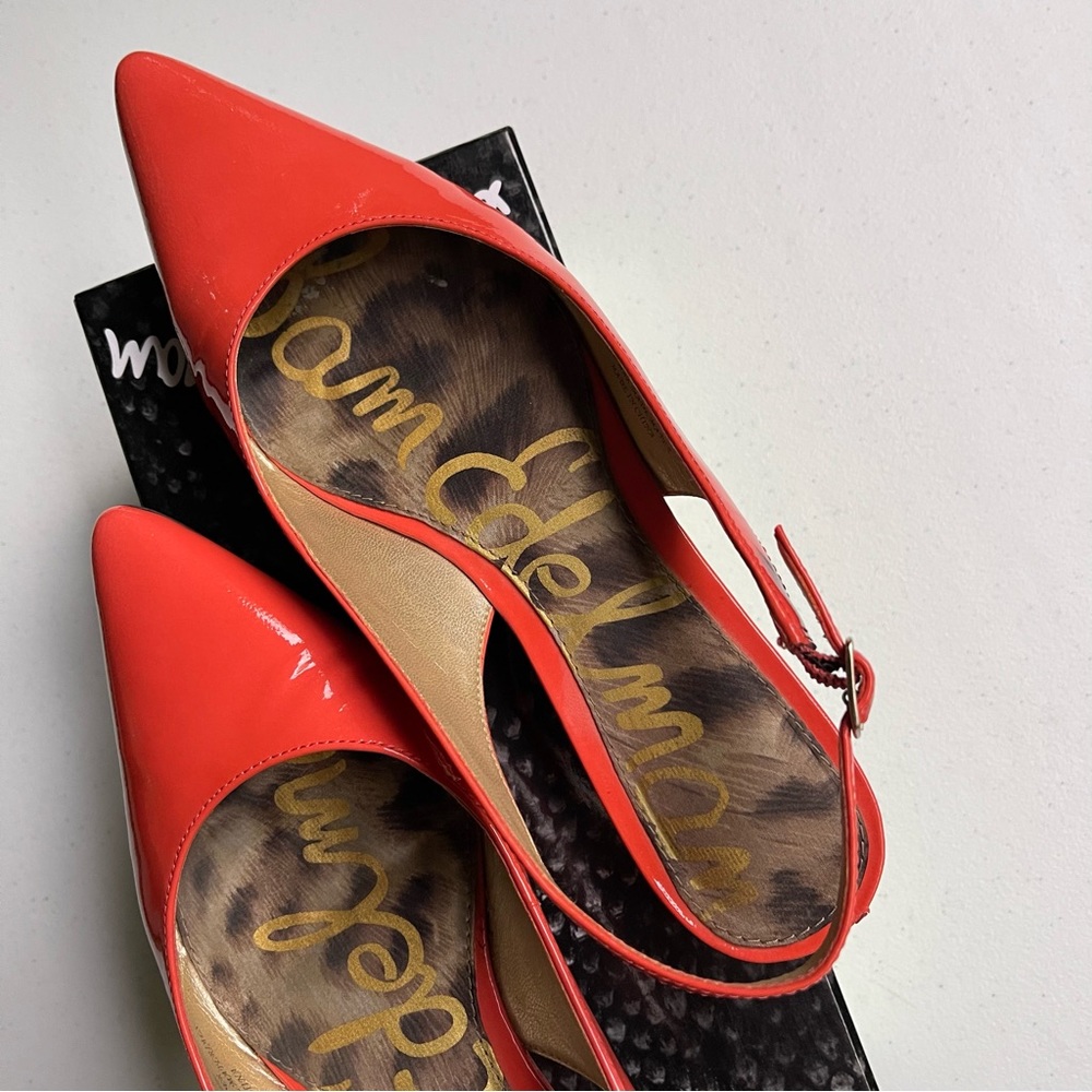 Sam Edelman Flamingo Patent Leather Pointed Toe Flats 🦩 Size 8